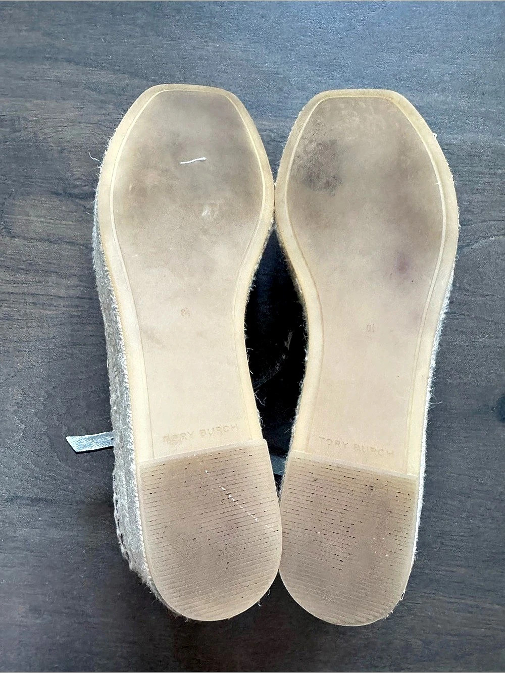 Tory Burch Wedge Espadrille Metallic Platform Sandals 8.5 - Picture 4 of 4